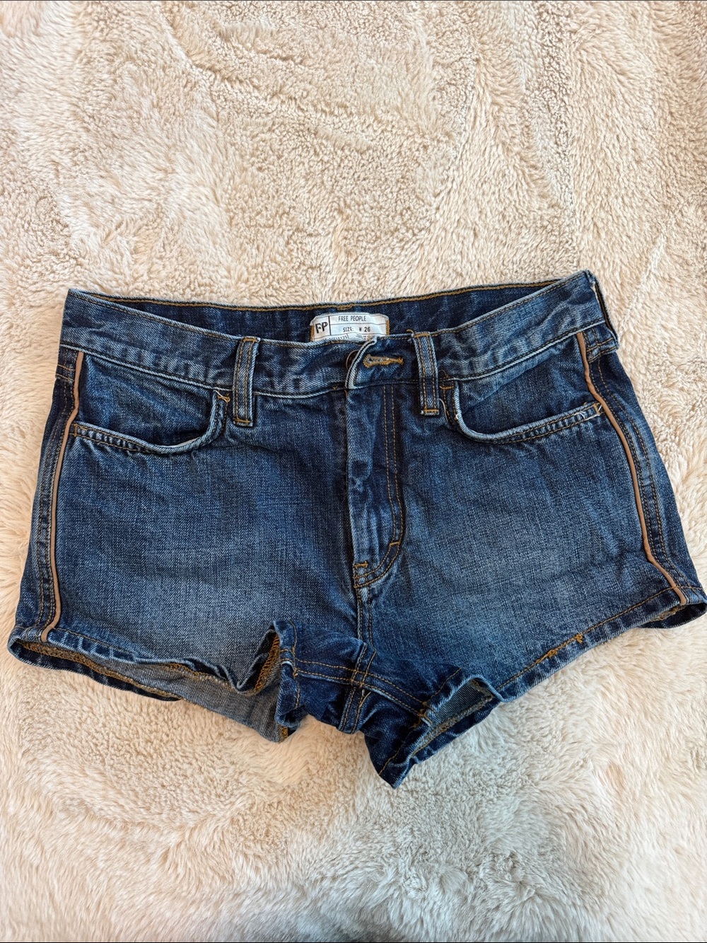 Free People Indigo Cutoff Denim Shorts